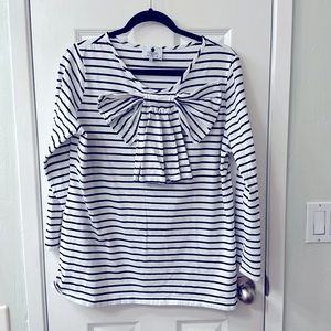 Dainty Jewels long sleeve 100%cotton big bow top.  Black stripes; never worn